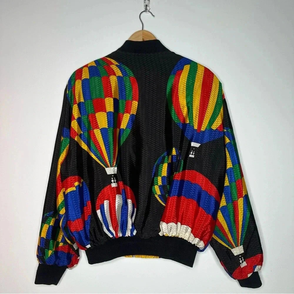 Mighty Vintage 80’s Hot Air Balloon Print Bomber Jacket - Picture 12 of 13